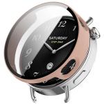 Carcasa cu protectie ecran din sticla securizata BizonMobile compatibila cu Xiaomi Watch S4 41mm, Roz 2 - lerato.ro