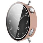 Carcasa cu protectie ecran din sticla securizata BizonMobile compatibila cu Xiaomi Watch S4 41mm, Roz 6 - lerato.ro
