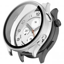 Accesorii Xiaomi Watch 5, Carcasa cu protectie ecran BizonMobile Adamo compatibila cu Xiaomi Watch 5, Satin SIlver, lerato.ro