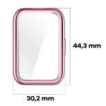 Carcasa cu protectie ecran BizonMobile Felipe compatibila cu Huawei Band 11, Roz 3 - lerato.ro