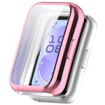 Carcasa cu protectie ecran BizonMobile Felipe compatibila cu Huawei Band 11, Roz 2 - lerato.ro