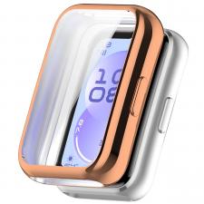 Accesorii bratara fitness, Carcasa cu protectie ecran BizonMobile Felipe compatibila cu Huawei Band 11, Rose Gold, lerato.ro