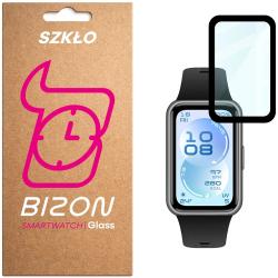 Folie sticla hibrid Bizon Glass Watch Edge Hybrid compatibila cu Huawei Band 11, Negru