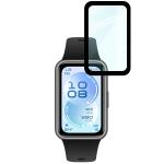 Folie sticla hibrid Bizon Glass Watch Edge Hybrid compatibila cu Huawei Band 11, Negru 5 - lerato.ro