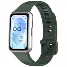 Accesorii bratara fitness, Curea din silicon BizonMobile compatibila cu Huawei Band 11 / 11 Pro, Dark Green, lerato.ro