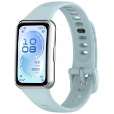 Accesorii bratara fitness, Curea din silicon BizonMobile compatibila cu Huawei Band 11 / 11 Pro, Light Blue, lerato.ro
