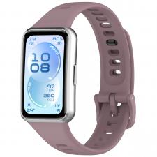 Accesorii bratara fitness, Curea din silicon BizonMobile compatibila cu Huawei Band 11 / 11 Pro, Dark Purple, lerato.ro