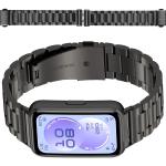 Curea din otel inoxidabil Bizon Strap Watch Aura compatibila cu Huawei Band 11 / 11 Pro, Negru 3 - lerato.ro