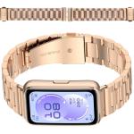 Curea din otel inoxidabil Bizon Strap Watch Aura compatibila cu Huawei Band 11 / 11 Pro, Rose Gold 3 - lerato.ro