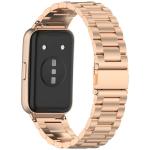Curea din otel inoxidabil Bizon Strap Watch Aura compatibila cu Huawei Band 11 / 11 Pro, Rose Gold 6 - lerato.ro