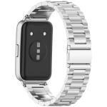 Curea din otel inoxidabil Bizon Strap Watch Aura compatibila cu Huawei Band 11 / 11 Pro, Silver 6 - lerato.ro