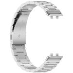Curea din otel inoxidabil Bizon Strap Watch Aura compatibila cu Huawei Band 11 / 11 Pro, Silver 7 - lerato.ro