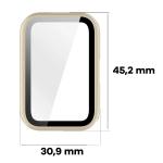 Carcasa cu protectie ecran BizonMobile Adamo compatibila cu Huawei Band 11, Bej 3 - lerato.ro