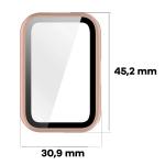Carcasa cu protectie ecran BizonMobile Adamo compatibila cu Huawei Band 11, Roz 3 - lerato.ro