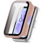 Carcasa cu protectie ecran BizonMobile Adamo compatibila cu Huawei Band 11, Roz 2 - lerato.ro