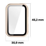 Carcasa cu protectie ecran BizonMobile Adamo compatibila cu Huawei Band 11, Satin Pink 3 - lerato.ro