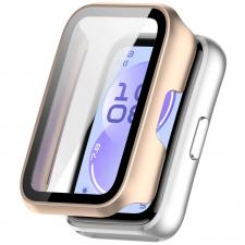 Accesorii Huawei Band, Carcasa cu protectie ecran BizonMobile Adamo compatibila cu Huawei Band 11, Satin Pink, lerato.ro