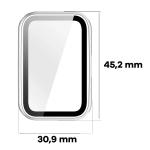 Carcasa cu protectie ecran BizonMobile Adamo compatibila cu Huawei Band 11, Satin Silver 3 - lerato.ro