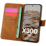 Husa flip cover Bizon Pocket compatibila cu Vivo X300 FE, Maro 3 - lerato.ro