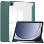 Husa Bizon Tab Clear Matt compatibila cu Samsung Galaxy Tab A9 Plus, 11 inch, Dark Green 2 - lerato.ro