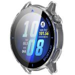 Carcasa cu protectie ecran BizonMobile Adamo compatibila cu Huawei Watch GT Runner 2, Transparent / Albastru 6 - lerato.ro