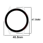 Carcasa cu protectie ecran BizonMobile Adamo compatibila cu Huawei Watch GT Runner 2, Transparent / Rosu 3 - lerato.ro
