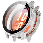Carcasa cu protectie ecran BizonMobile Adamo compatibila cu Huawei Watch GT Runner 2, Silver / Orange 2 - lerato.ro