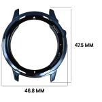 Carcasa cu protectie ecran BizonMobile Felipe compatibila cu Huawei Watch GT Runner 2 44 mm, Dark Blue 3 - lerato.ro