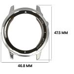 Carcasa cu protectie ecran BizonMobile Felipe compatibila cu Huawei Watch GT Runner 2 44 mm, Silver 3 - lerato.ro