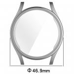 Carcasa cu protectie ecran BizonMobile Felipe compatibila cu Samsung Galaxy Watch 7 44 mm, Silver 3 - lerato.ro