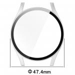 Carcasa cu protectie ecran din sticla securizata BizonMobile compatibila cu Samsung Galaxy Watch 7 44 mm, Satin Silver 3 - lerato.ro