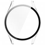 Carcasa cu protectie ecran din sticla securizata BizonMobile compatibila cu Samsung Galaxy Watch 7 40 mm, Transparent 9 - lerato.ro