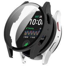 Gadgeturi, Carcasa cu protectie ecran din sticla securizata BizonMobile compatibila cu Samsung Galaxy Watch 7 40 mm, Matte Black, lerato.ro