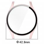 Carcasa cu protectie ecran din sticla securizata BizonMobile compatibila cu Samsung Galaxy Watch 7 40 mm, Satin Pink 3 - lerato.ro
