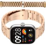 Curea din otel inoxidabil Bizon Strap Watch Aura compatibila cu Xiaomi Redmi Watch 6 / 5 / 4 / Smart Band 10 Pro / 9 Pro / 8 Pro, Rose Gold 3 - lerato.ro