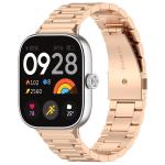 Curea din otel inoxidabil Bizon Strap Watch Aura compatibila cu Xiaomi Redmi Watch 6 / 5 / 4 / Smart Band 10 Pro / 9 Pro / 8 Pro, Rose Gold 2 - lerato.ro