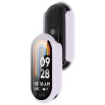 Carcasa cu protectie ecran din sticla securizata BizonMobile compatibila cu Xiaomi Smart Band 10, Light Purple 5 - lerato.ro