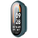 Carcasa cu protectie ecran din sticla securizata BizonMobile compatibila cu Xiaomi Smart Band 10, Dark Green 5 - lerato.ro