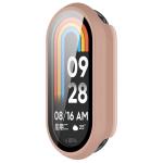 Carcasa cu protectie ecran din sticla securizata BizonMobile compatibila cu Xiaomi Smart Band 10, Roz 5 - lerato.ro