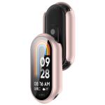 Carcasa cu protectie ecran din sticla securizata BizonMobile compatibila cu Xiaomi Smart Band 10, Light Pink 5 - lerato.ro