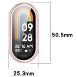 Carcasa cu protectie ecran din sticla securizata BizonMobile compatibila cu Xiaomi Smart Band 10, Light Pink 3 - lerato.ro