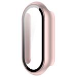 Carcasa cu protectie ecran din sticla securizata BizonMobile compatibila cu Xiaomi Smart Band 10, Light Pink 4 - lerato.ro