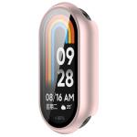 Carcasa cu protectie ecran din sticla securizata BizonMobile compatibila cu Xiaomi Smart Band 10, Light Pink 6 - lerato.ro