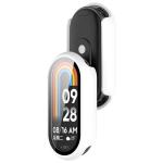Carcasa cu protectie ecran din sticla securizata BizonMobile compatibila cu Xiaomi Smart Band 10, Alb 5 - lerato.ro
