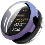 Carcasa cu protectie ecran din sticla securizata BizonMobile compatibila cu Google Pixel Watch 3 45mm, Mov / Albastru 2 - lerato.ro