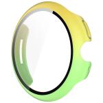 Carcasa cu protectie ecran din sticla securizata BizonMobile compatibila cu Google Pixel Watch 3 45mm, Galben / Verde 4 - lerato.ro