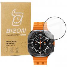 Folie sticla hibrid Bizon Glass Watch Edge Hybrid compatibila cu Samsung Galaxy Watch Ultra 47 mm, Negru