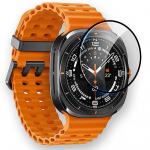 Folie sticla hibrid Bizon Glass Watch Edge Hybrid compatibila cu Samsung Galaxy Watch Ultra 47 mm, Negru 3 - lerato.ro