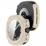 Carcasa cu protectie ecran din sticla securizata BizonMobile compatibila cu Samsung Galaxy Watch Ultra 47 mm, Bej 5 - lerato.ro