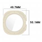 Carcasa cu protectie ecran din sticla securizata BizonMobile compatibila cu Samsung Galaxy Watch Ultra 47 mm, Bej 3 - lerato.ro